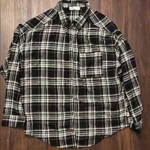 Hollister Black and White Casual Button Down Shirt
